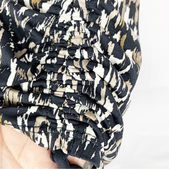 BADGLEY MISCHKA Zara Halter Tankini Top Black Tan white size 10 - Picture 12 of 15